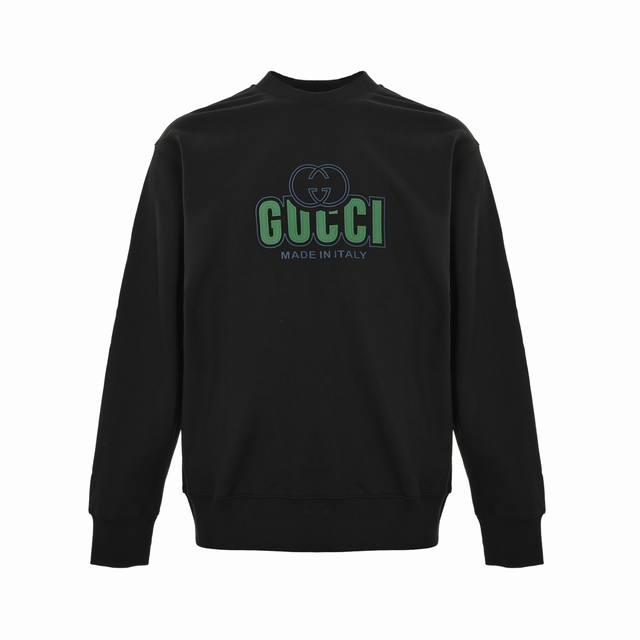 Gucci 25Fw Silicone Letter Crew Neck Sweatshirt 480G High-Grade Combed Cotton Fa