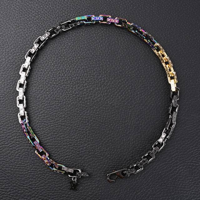 Louis Vuitton Lv Paradise Chain Multicolor Necklace for Men. A rugged chain link
