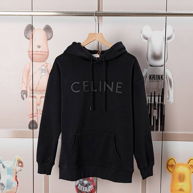 Celine Fall/Winter Fleece-Lined Hooded Sweatshirt. Made with comfortable and sof