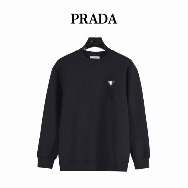 Prada Triangle Logo Crew Neck Sweatshirt (Ddd) Prada Triangle Logo Crew Neck Swe