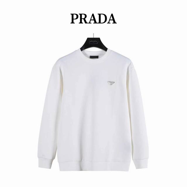 Prada Triangle Logo Crew Neck Sweatshirt (Ddd) Prada Triangle Logo Crew Neck Swe