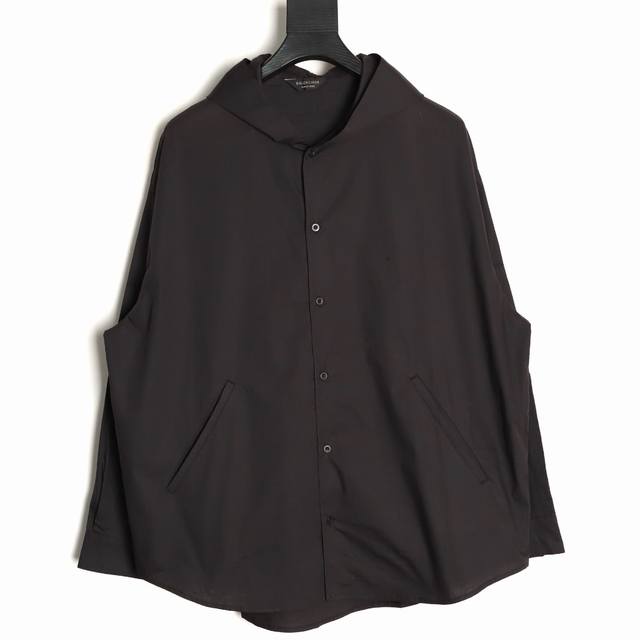 Balenciaga 25Fw Oversized Hooded Shirt Parisian Cut Yb Consistent 100% Cotton Po