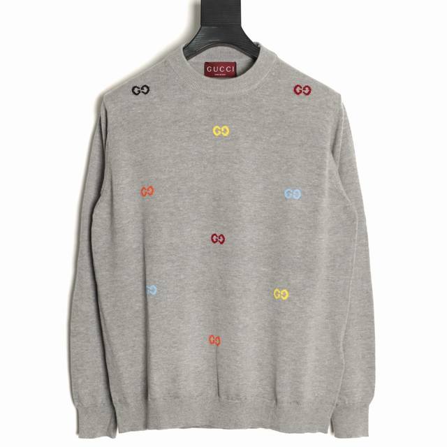 Gucci 25Fw Colored Double G Intarsia Knit Crew Neck Sweater. Originally purchase