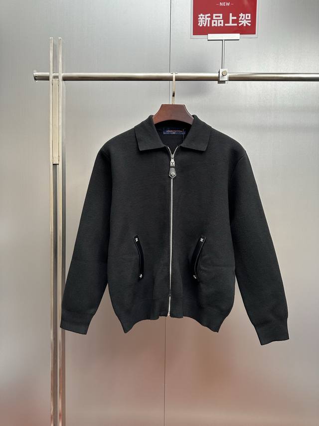 Louis Vuitton 25Ss Leather Knitted Waist-cinching Jacket. Authentic product purc