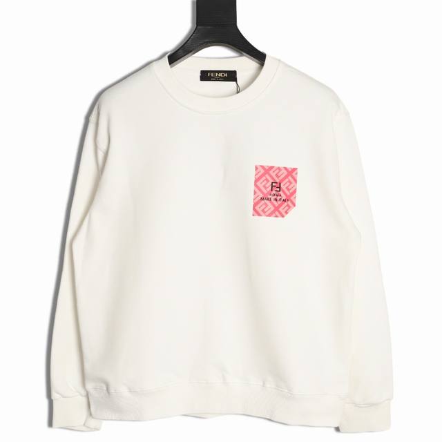 Fendi 25Fw Faux Pocket Crew Neck Sweatshirt (Ddd) 480G High-Grade Combed Cotton