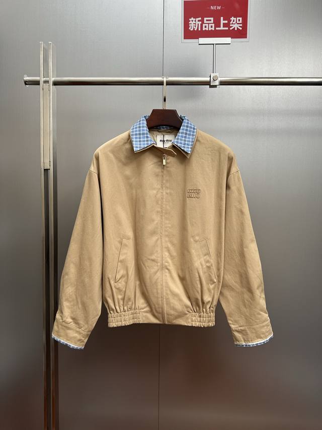 Miu Miu 25Ss Checkered Zipper Long-Sleeve Jacket (Ddd). Authentic product purcha