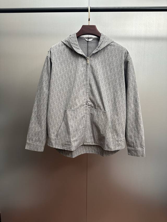 D*Or Dior Autumn/Winter New Retro Hooded Jacket Made of woven cotton retro jacqu