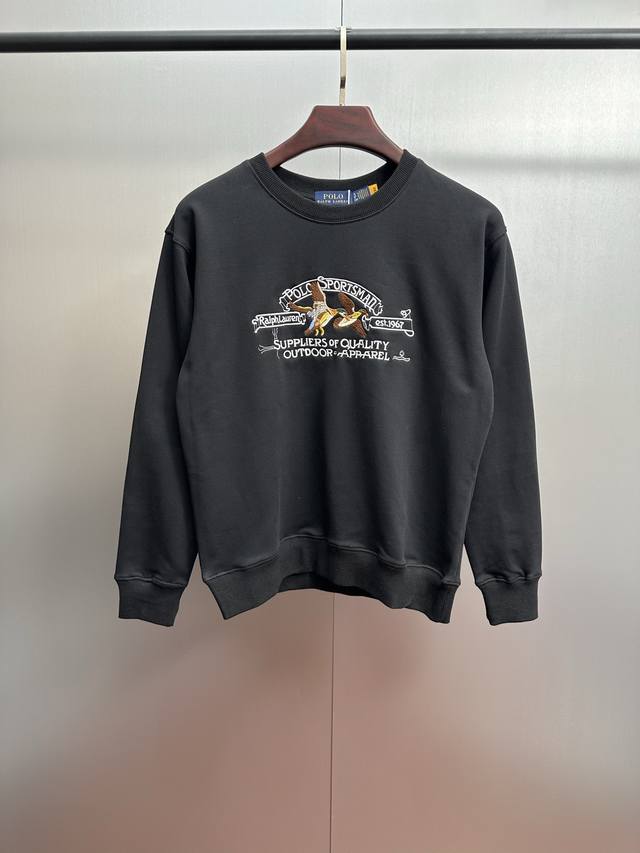 Ralph Lauren 2025 Fall/Winter New Terry Cloth Sweatshirt with Multi-Color Embroi