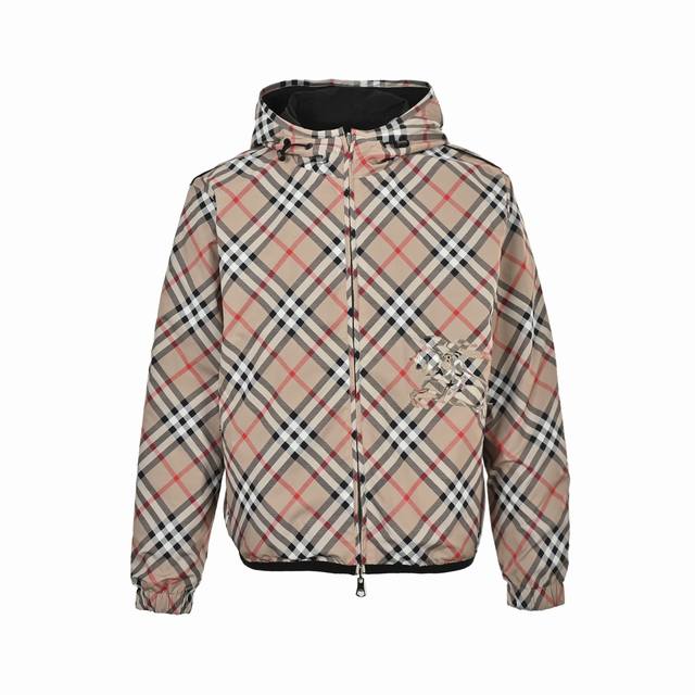Burberry New Check Equestrian Reversible Jacket A lightweight hooded jacket made