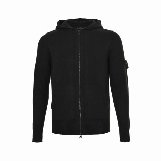 Stone Island Ghost Knit Hooded Sweater Cardigan Wool Zip-up Sweatshirt Cardigan