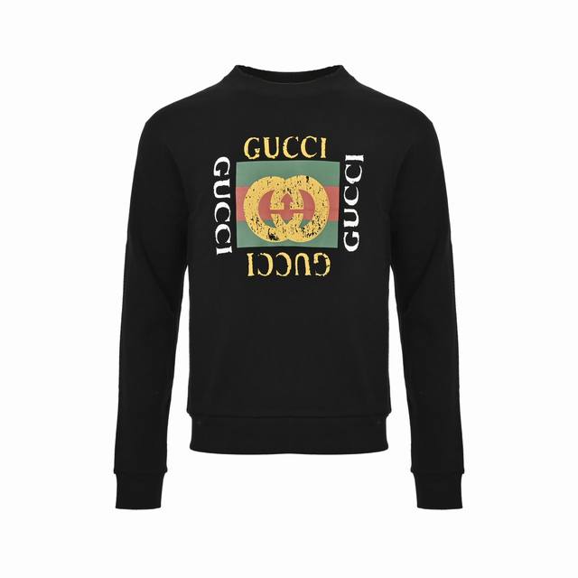 Gucci classic square logo distressed crew neck sweatshirt. Purchased directly fr