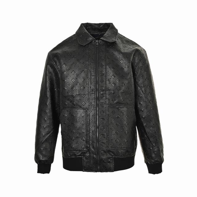 Louis Vuitton 25Fw All-over Logo Embossed Leather Jacket. This is a classic, hig