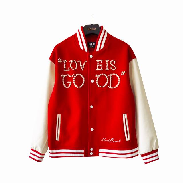 Real shot details + size chart. Goodbrand Love Is Good classic pearl slogan colo