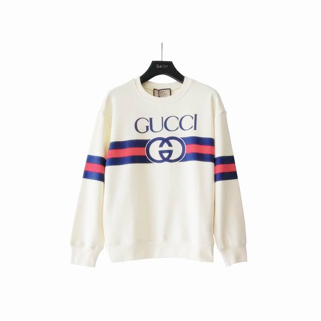 Real shot details + size chart Gucci double G red and blue stripe logo print cre