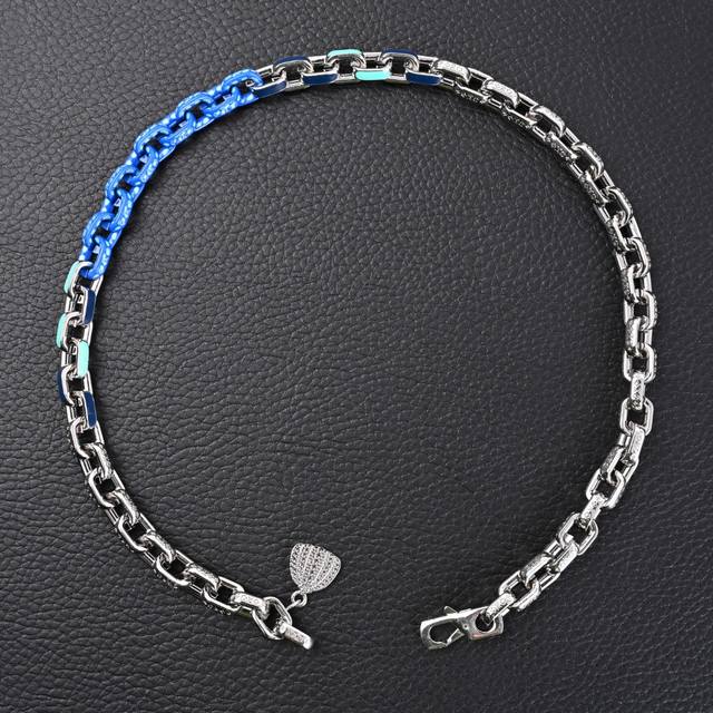 Louis Vuitton LV X Ykparadise Chain Blue and White Patchwork Necklace M01095 (Of