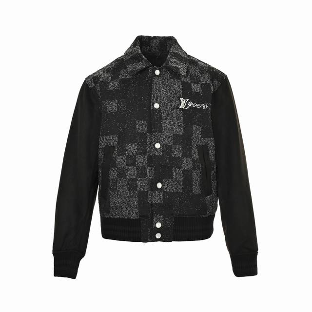 Louis Vuitton Pharrell Collection Pearl Rhinestone Mosaic Baseball Jacket. This