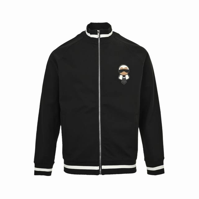 Fendi 25Fw Karl Lagerfeld Leather Label Zipper Jacket. Distinguishing itself fro