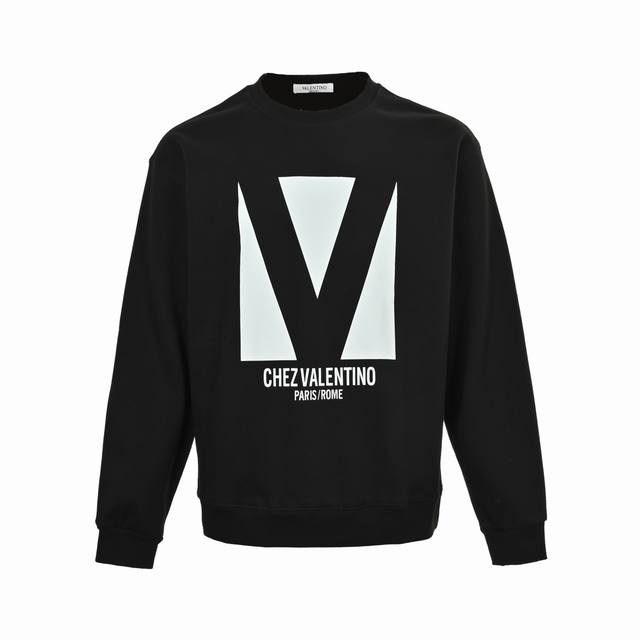 Valentino 25Fw V-print Crew Neck Sweatshirt (Ddd) 480G High-Grade Combed Cotton