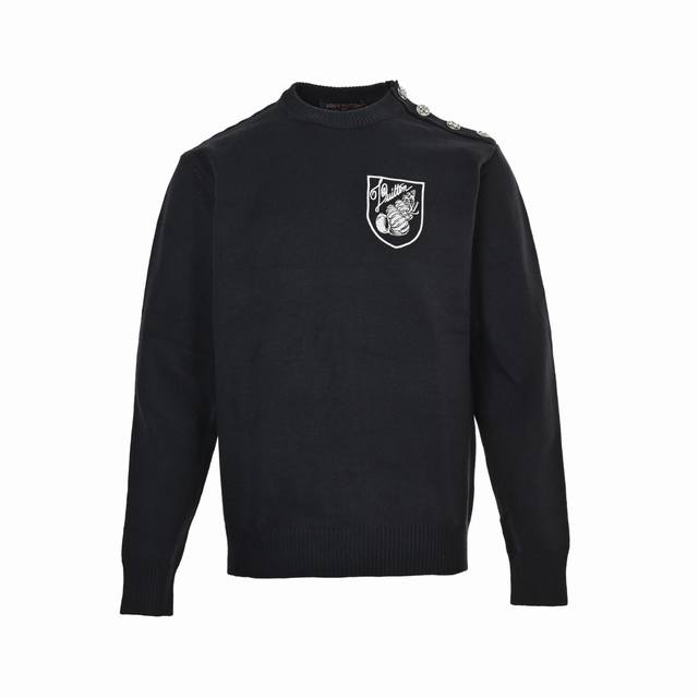 Louis Vuitton 24Ss Seashell Embroidered Rhinestone Crew Neck Sweater (Originally