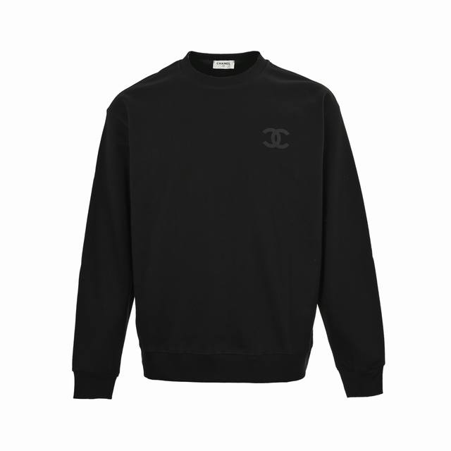 Chanel 25Fw Silicone Label Crew Neck Sweatshirt (Ddd) 480G High-Grade Combed Cot