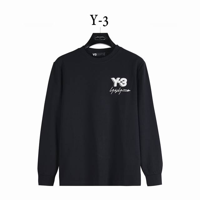 Y-3 Yohji Yamamoto 25Fw Letter Logo Signature Embroidered Long-Sleeve T-Shirt. M