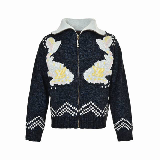 Louis Vuitton 25Fw Nigo Collaboration Pisces Knit Cardigan. Made from a cotton-w