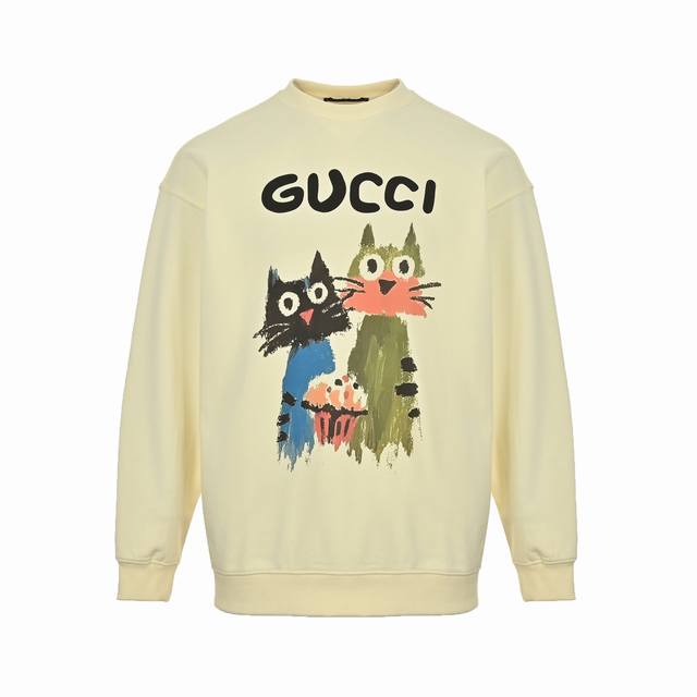 Gucci 25Fw Fun Cartoon Series Crew Neck Sweatshirt Size: S-XL Color: Apricot Wea