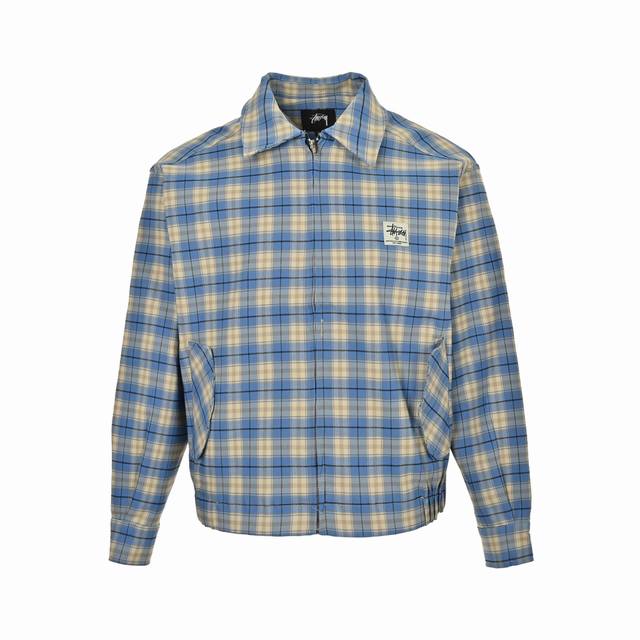 Stussy 25Fw Blue Check Jacket with Small Label (Ddd) This jacket perfectly combi