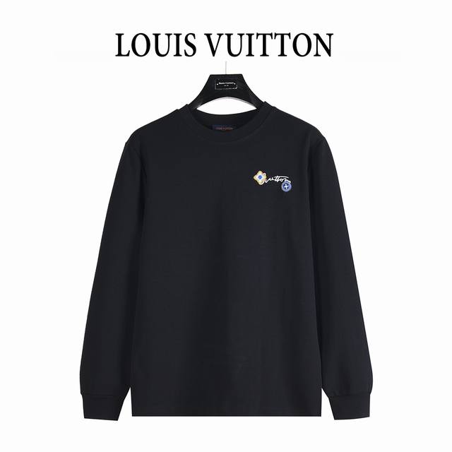 Louis Vuitton 25Fw Floral Letter Embroidery Long-Sleeve T-Shirt. Made of custom-