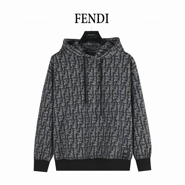 Fendi 25Fw All-over Double F Color-blocked Hoodie with Sleeves. This classic all