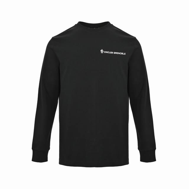 Moncler 25Fw Simple Long-Sleeve T-Shirt with Letter Taped on Chest and Hem. Feat