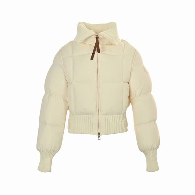 Moncler Knitted Patchwork Faux Two-Piece Down Jacket Snow White Moncler Jadeite