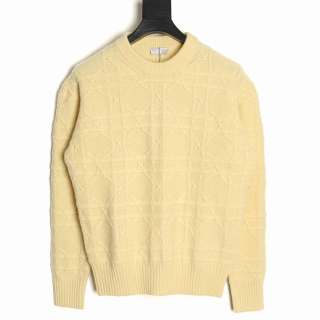 Dior 25Fw Cannage Cable Knit Crew Neck Sweater. This product is a direct copy of