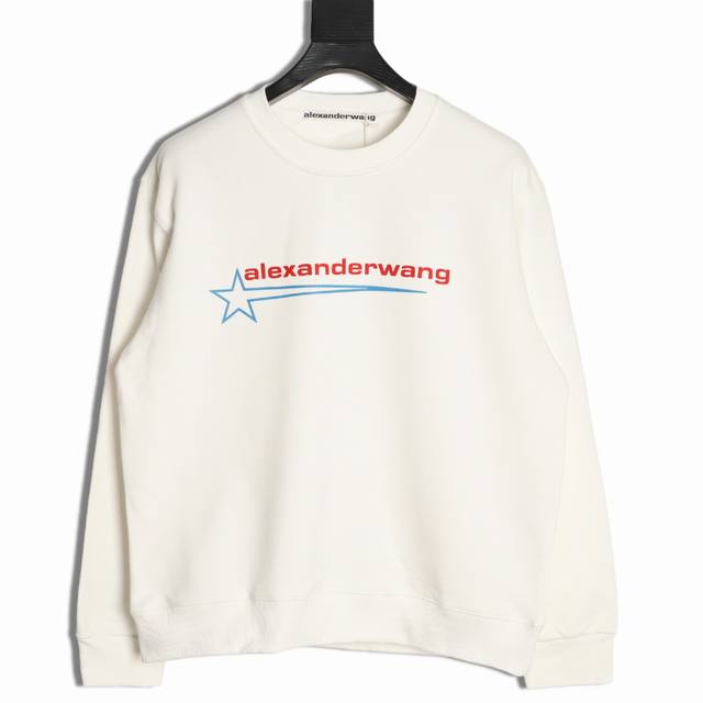 Alexander Wang 25Fw Star Letter Crew Neck Sweatshirt (Ddd) 480G High-Grade Combe