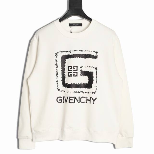 Givenchy 25Fw Graffiti Crew Neck Sweatshirt (Ddd) 480G High-Grade Combed Cotton
