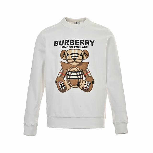 Burberry Embroidered Teddy Bear Crew Neck Sweatshirt (Ddd) A clean and refreshin