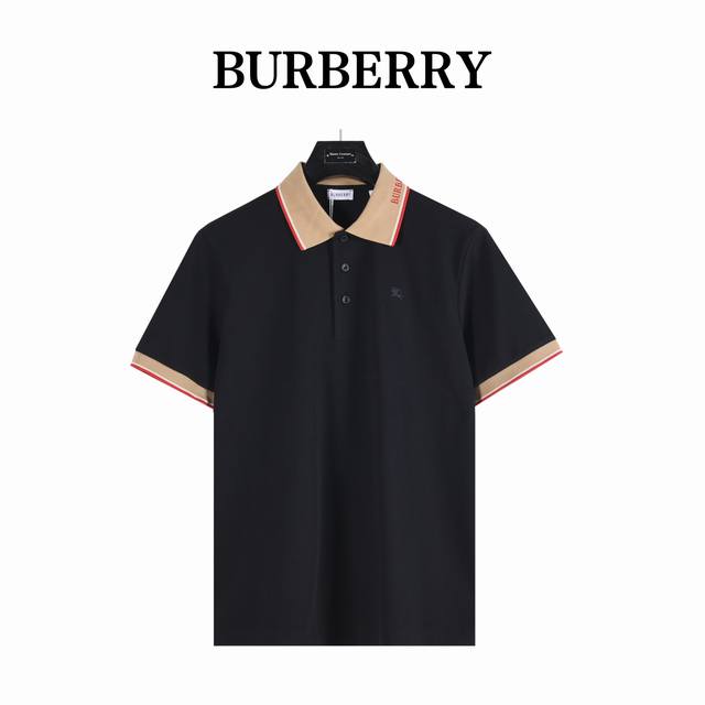 Burberry 25Ss Short-Sleeve Polo Shirt with Lettering and Webbing at the Neckline
