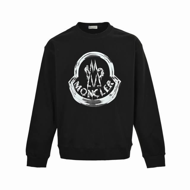 Moncler 25Fw Graffiti Logo Crew Neck Sweatshirt (Ddd) 480G High-Grade Combed Cot