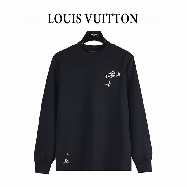 Louis Vuitton 25Fw Sailboat Logo Embroidered Long-Sleeve T-Shirt. Made of custom
