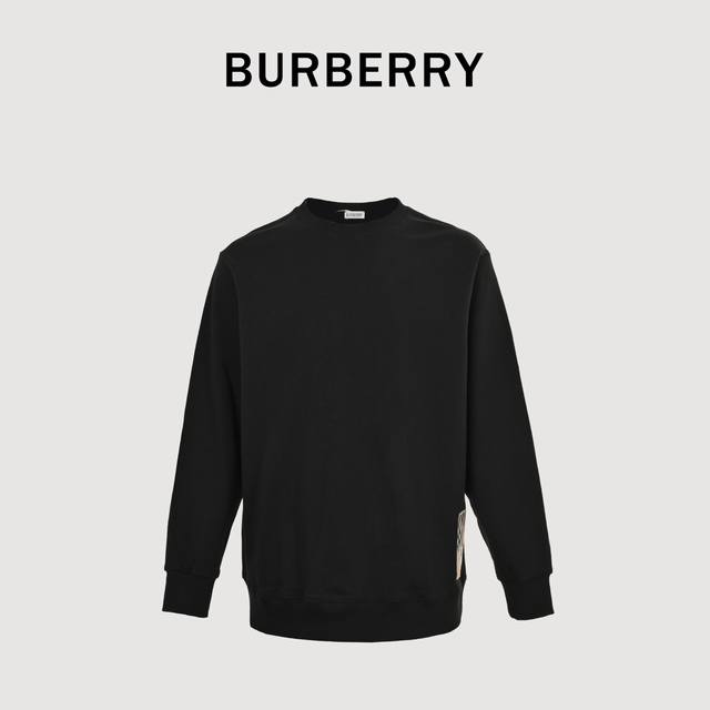 Burberry Patch Label Equestrian Check Letter Embroidery Crew Neck Sweatshirt. Ma