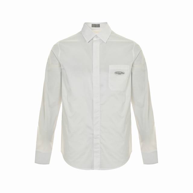 Dior long-sleeved shirt with square label and patch pocket. Authentic, purchased