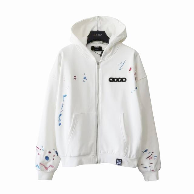 Real shot details + size chart Gb-Goodbrand Candy Embroidery Splatter Paint Card