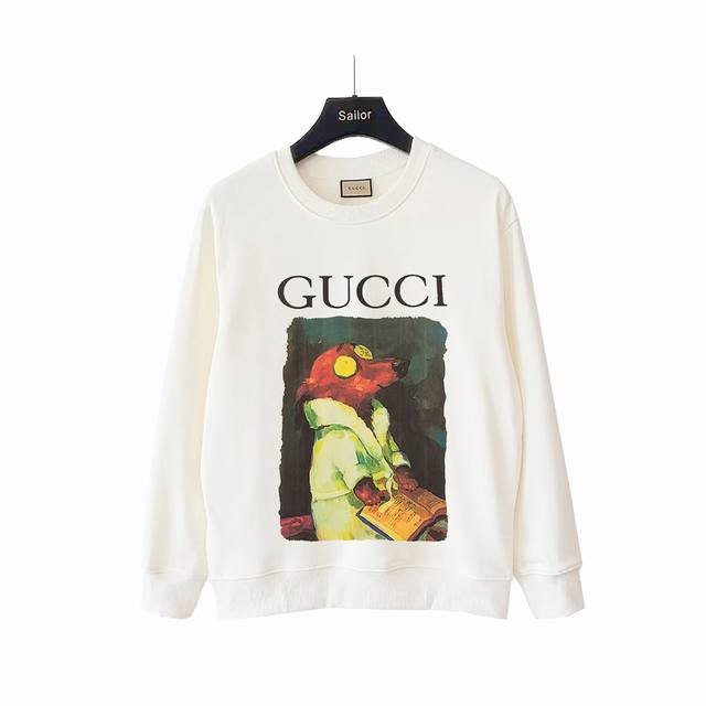 Real shot details + size chart Gucci Fun Cartoon Crew Neck Sweatshirt Made with