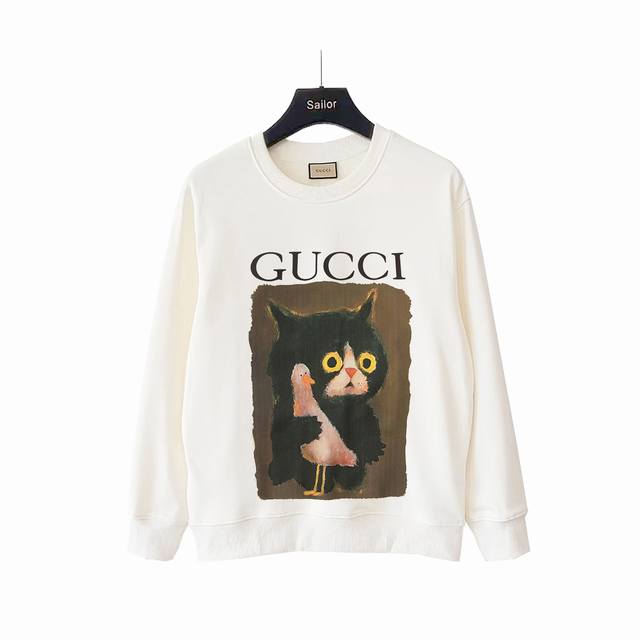 Real shot details + size chart Gucci Fun Cartoon Crew Neck Sweatshirt Made with