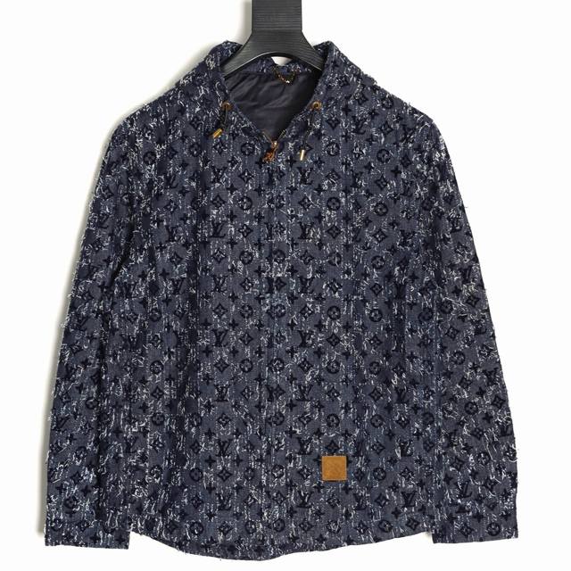 Louis Vuitton Lv 25Fw All-over Flocked Jacquard Denim Jacket. Exclusive custom-m