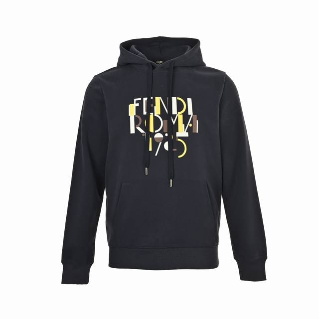 Fendi 25Fw Color Block Spliced Foamed Letter Print Hoodie This new Fendi hoodie