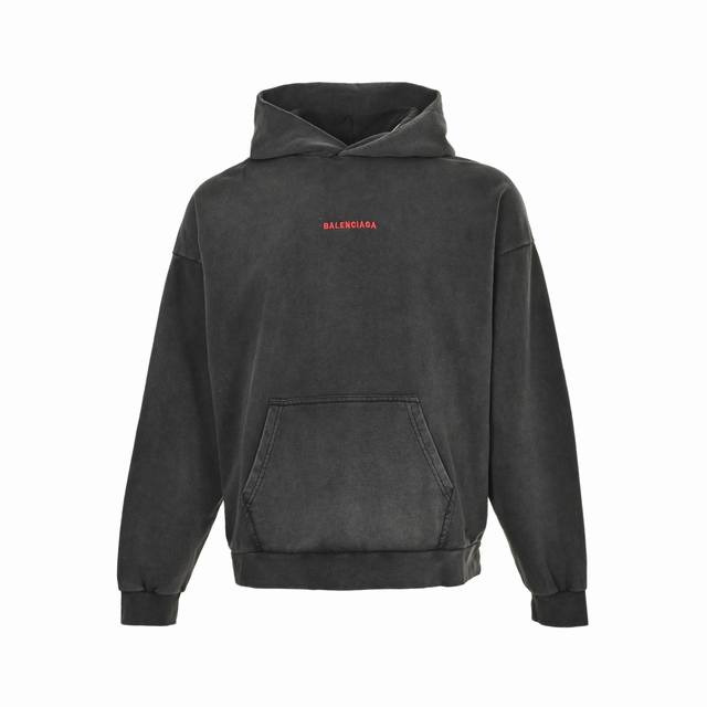 Balenciaga 25Fw Embroidered Washed Hooded Sweatshirt, Ss25 Latest Style. Develop