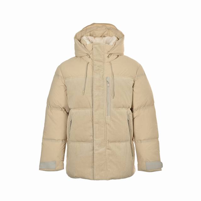 Zegna Ez Corduroy-Lined Down Jacket (Ddd) features vertical striped corduroy fab