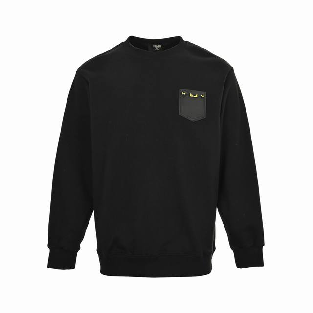 Fendi 25Fw Pocket Small Eyes Crew Neck Sweatshirt. Made with 400g double-ply ter