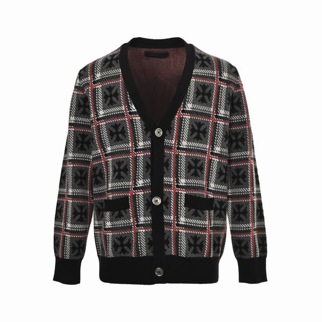 Chrome Hearts Cross Jacquard Cashmere Knit Cardigan. Original buttons purchased